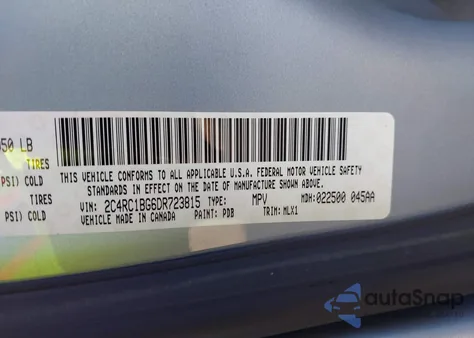 2013 Chrysler Town & Country Touring из США, поврежденный, VIN 2C4RC1BG6DR723815